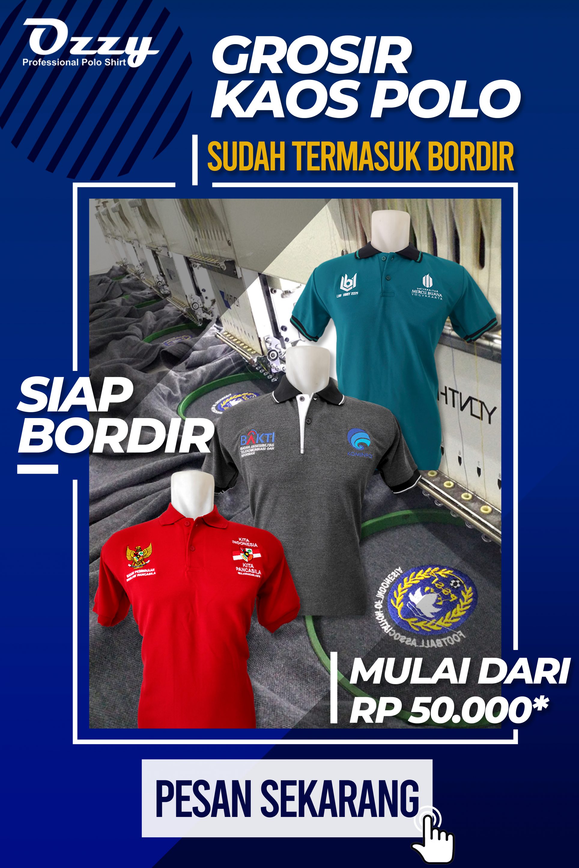 kaos polo bordir