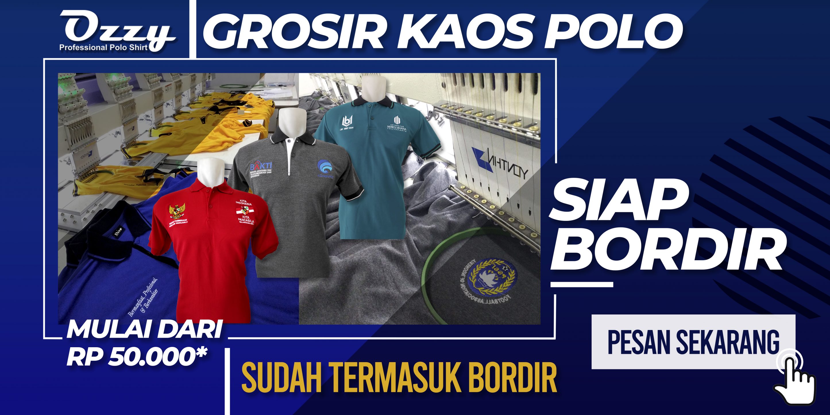 kaos polo bordir